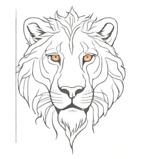 orange eyes aslan tattoo design idea