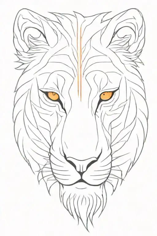 orange eyes aslan tattoo design idea