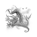 long Dragon tattoo design idea
