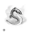 sparking electric eel cartoon tattoo design idea