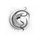 sparking electric eel cartoon tattoo design idea