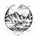 Mountain range in shape of initials M.M.W tattoo design idea