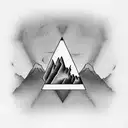 Mountain range in shape of initials M.M.W tattoo design idea
