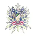 Hummingbird with jasmine flower tattoo design idea