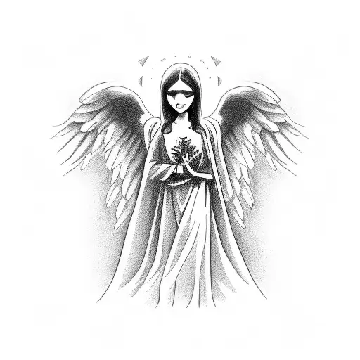 i can see her (angel) through the pines, saying boys be good.  tattoo design idea