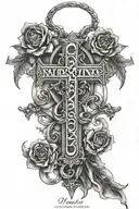 3 cross with roman numerals of the date march 1st 2006 tattoo design idea