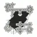 3 crosses with 3.1.06 in roman numerals underneath tattoo design idea