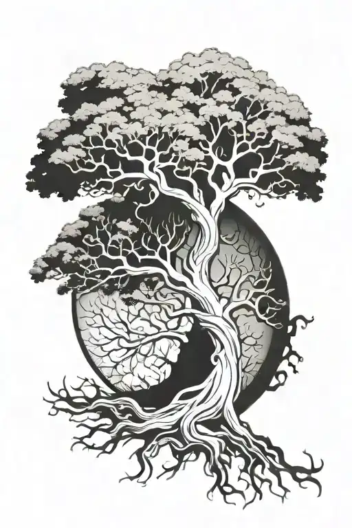 Yggdrasil Tree of Life and Death  tattoo design idea