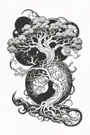 Yggdrasil Tree of Life and Death  tattoo design idea