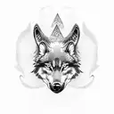 Wolf and Eagle and deer tattoo design idea