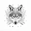 Wolf and Eagle and deer tattoo design idea