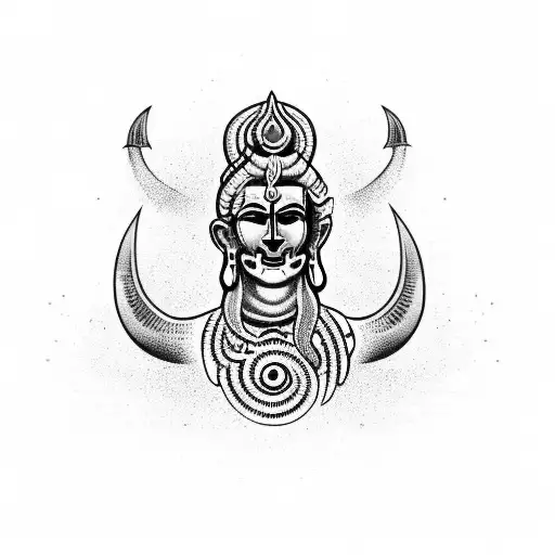 mahadev with skulls  tattoo design idea
