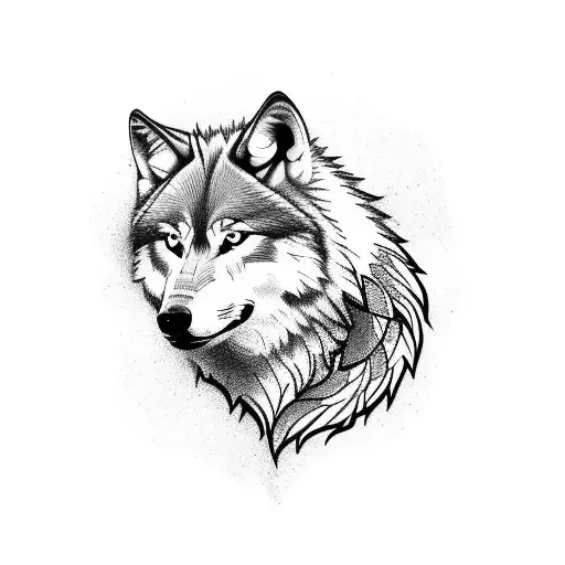 wolf for nana tattoo design idea