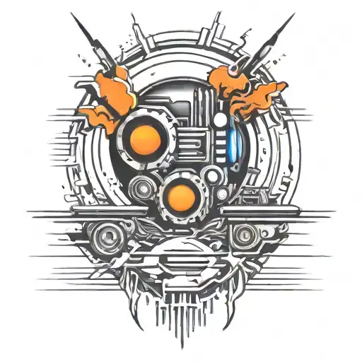 soundwave with circled soundwave overlapping each other tattoo design idea