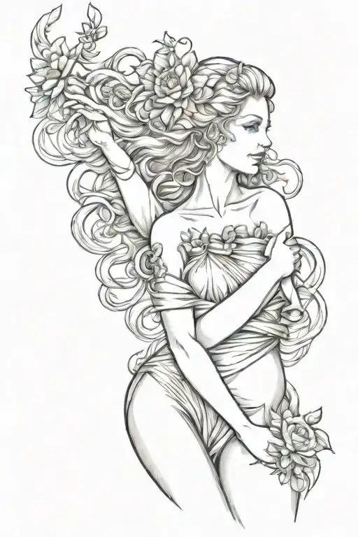 full body Aphrodite realistic beautiful girl shoulder tattoo  tattoo design idea