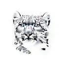 mountain, forest, hearth, snow leopard tattoo design idea