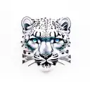 mountain, forest, hearth, snow leopard tattoo design idea