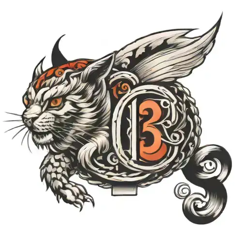 number 13 tattoo design idea