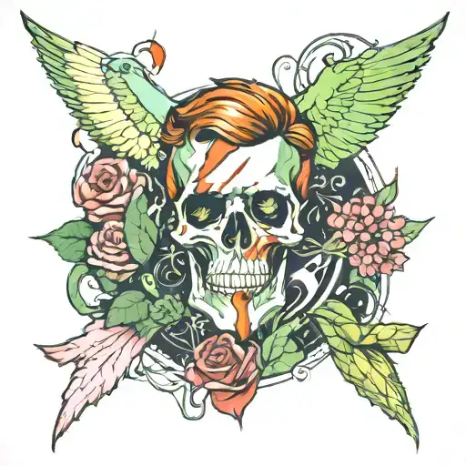 a combination from Muse's, Green Day's, David Bowie's and U2's artworks tattoo design idea