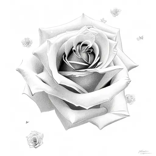 rose with virgo tattoo design idea