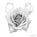 rose with virgo tattoo design idea