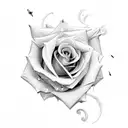 rose with virgo tattoo design idea