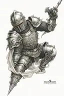 knight armor arm tattoo design idea