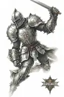 knight armor arm tattoo design idea