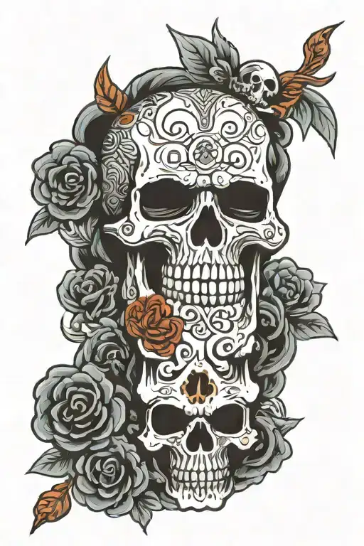 Foo Fighters logo with a skull wearing tattoo design idea