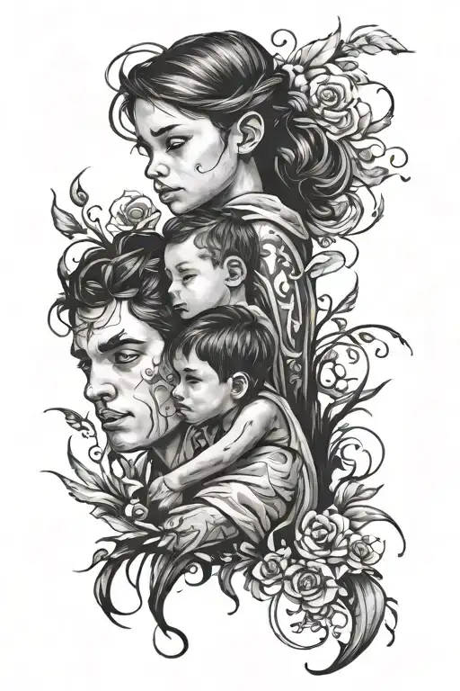 late little brother sister bond tattoo design idea