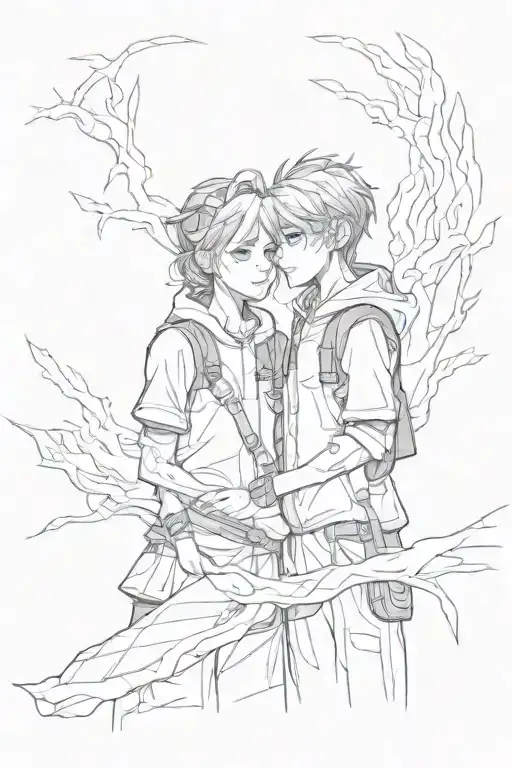 late little brother sister bond tattoo design idea