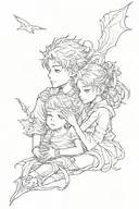 late little brother sister bond tattoo design idea