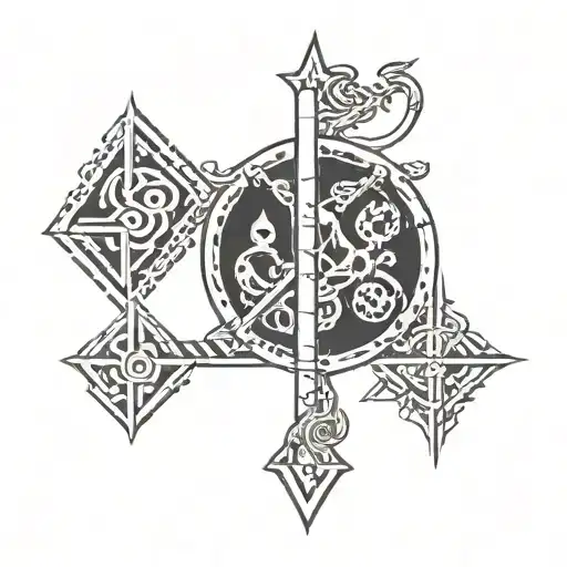 Slavic Runes and Gods tattoo design idea