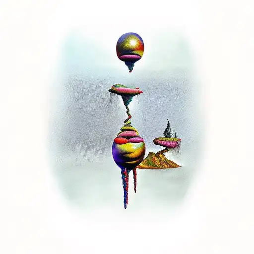 Landscape emulating Salvador Dali's style tattoo design idea