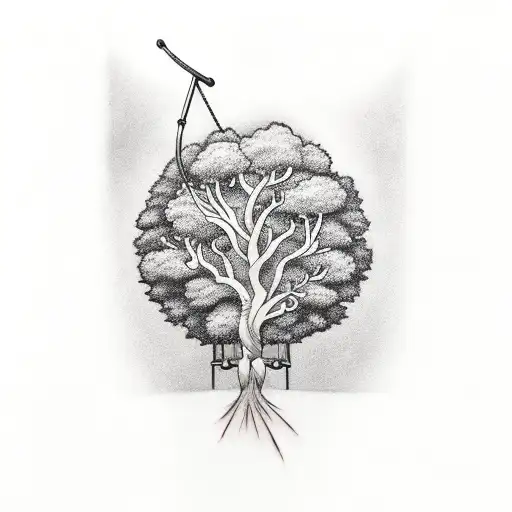 Tree with swing tattoo design idea
