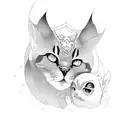 mother with elder son and younger daughter  tattoo design idea