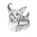 mother with elder son and younger daughter  tattoo design idea