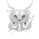 mother with elder son and younger daughter  tattoo design idea