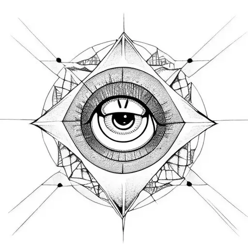illuminati eye on spider tattoo design idea