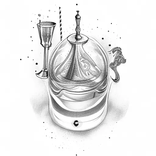 cocktail shaker with glass tattoo design idea