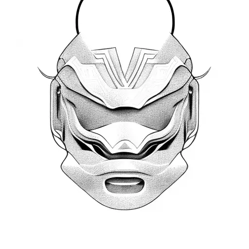 ronin 's mask tattoo design idea