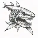 shark skull tattoo design idea