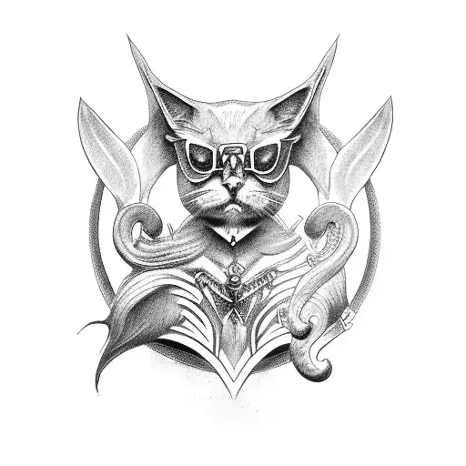 cat baphomet tattoo design idea