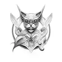 cat baphomet tattoo design idea