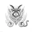cat baphomet tattoo design idea
