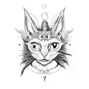 cat baphomet tattoo design idea