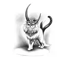 cat baphomet tattoo design idea