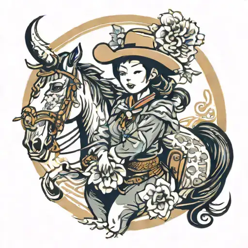 cowgirl tattoo design idea