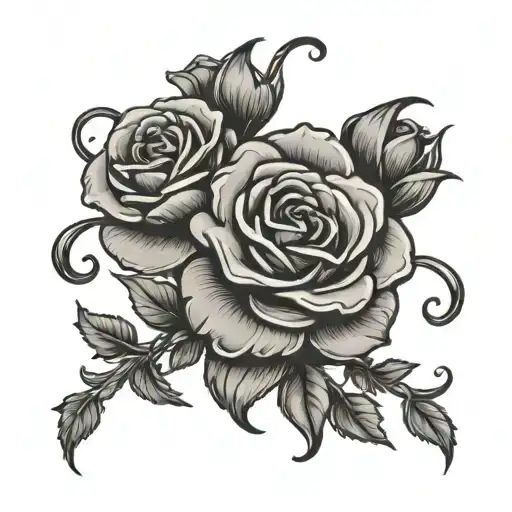 Michigan wolverines logo with roses intertwined tattoo design idea