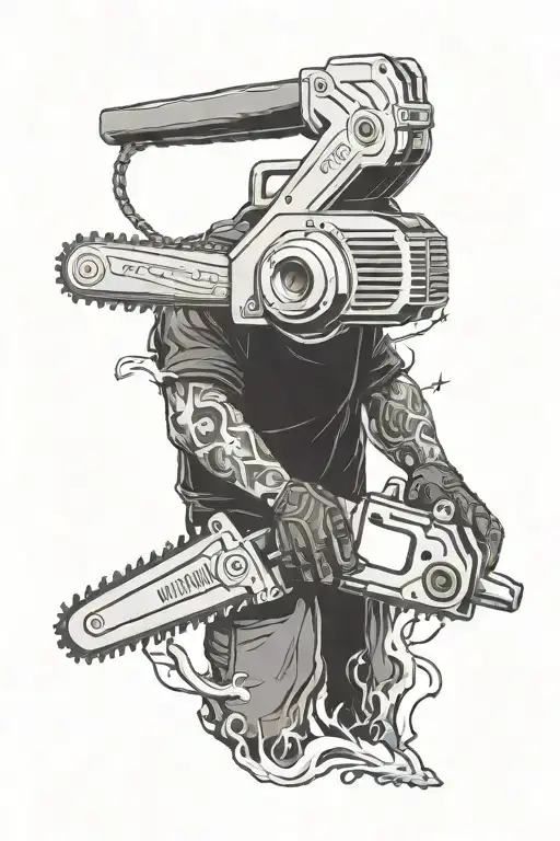 hand chainsaw man tattoo design idea